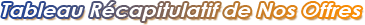 Tableau Rcapitulatif de Nos Offres d'Hbergement de site PHP